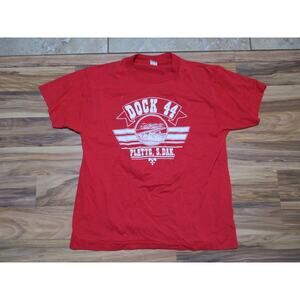 Dock 44 Bridge Red White T-shirt Sz M-L